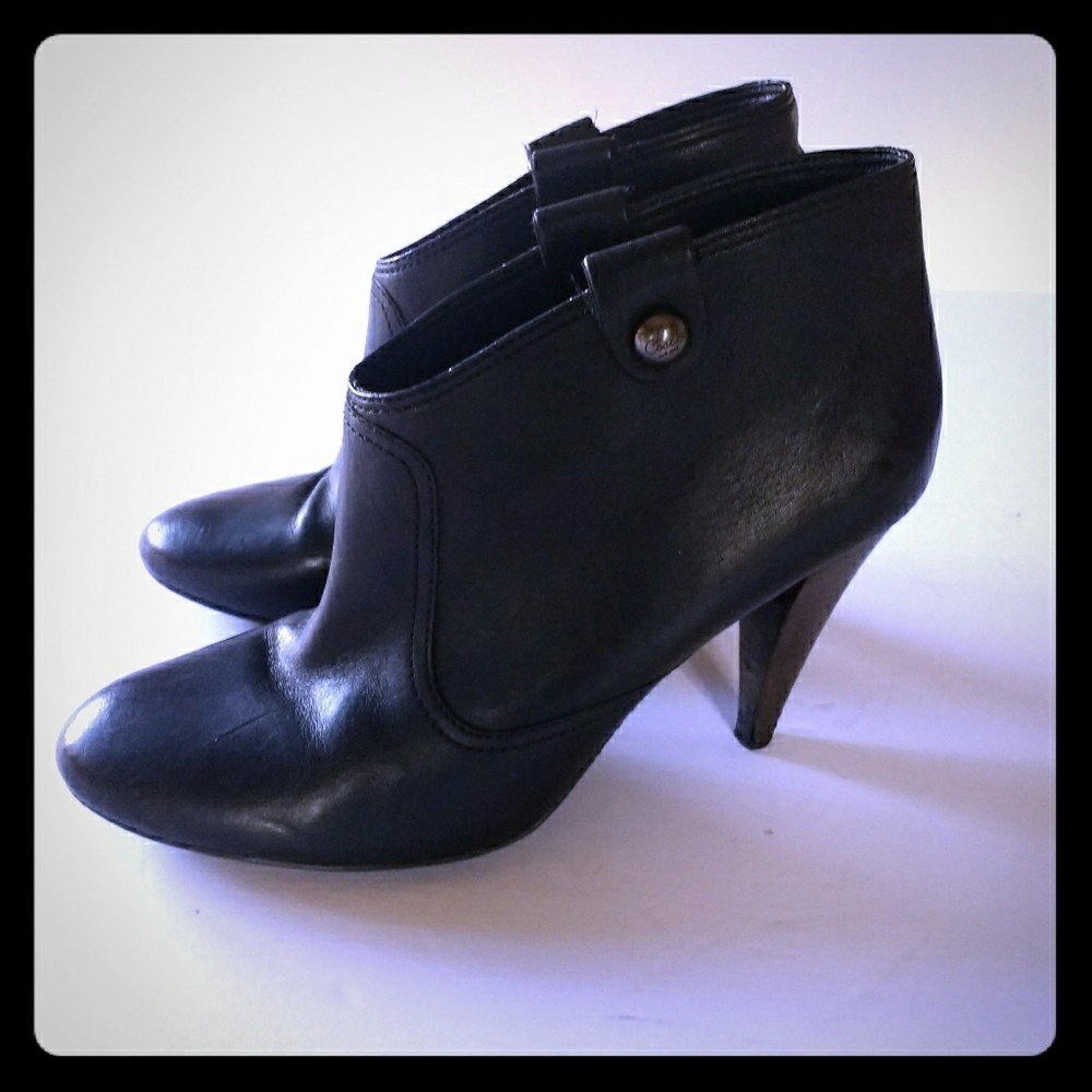 Coach Black Leather Aliza Booties